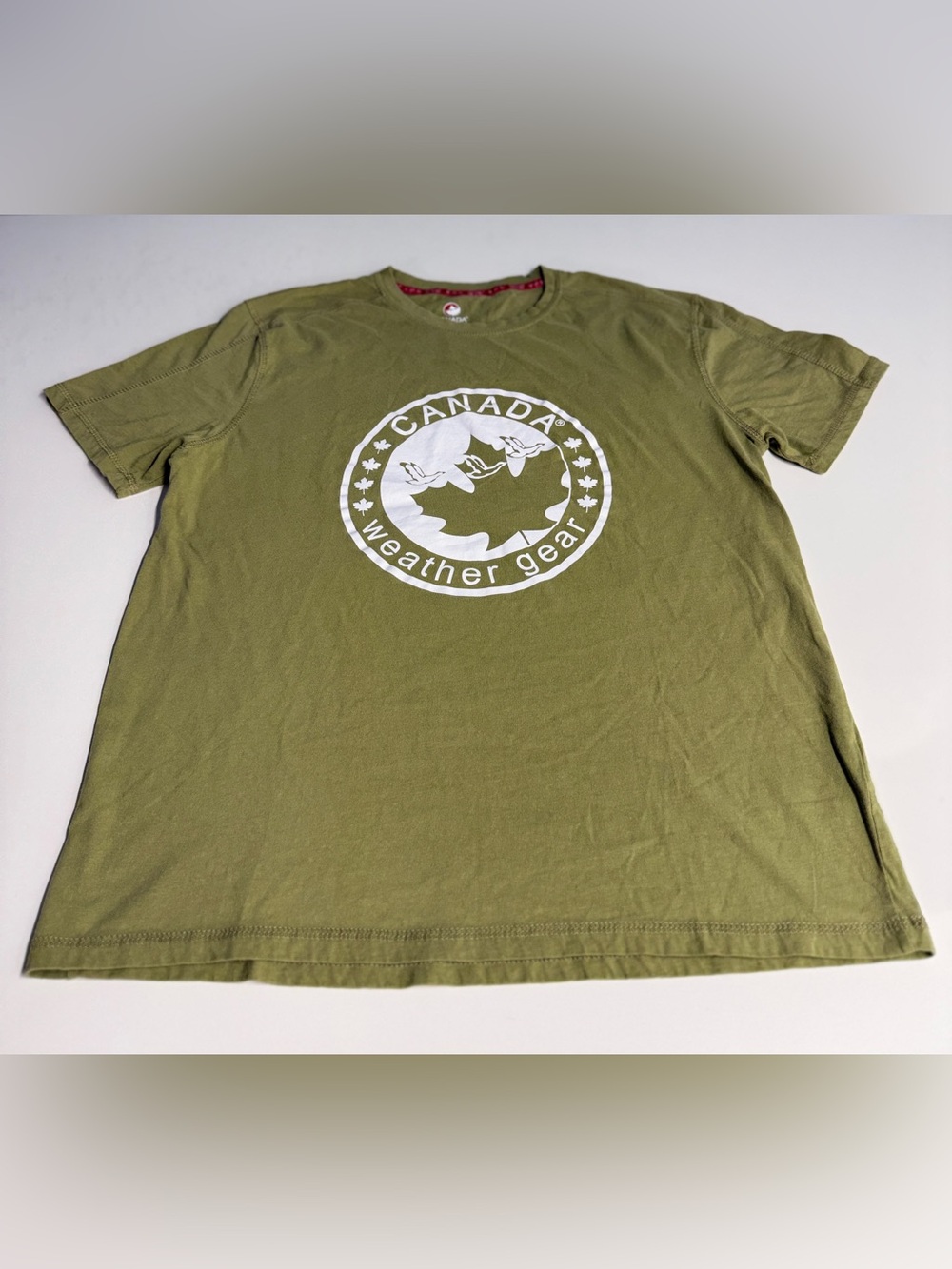 Canada Weather Gear Olive Green Logo Crew Tee